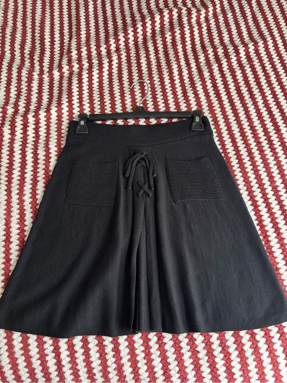 Candie's Black A-Line Knit Skirt with Front Pockets